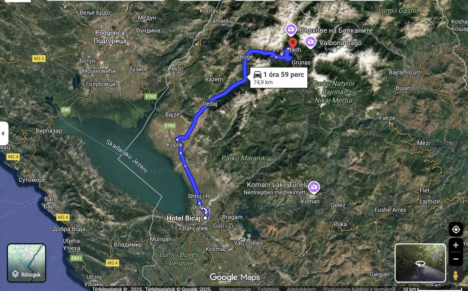 Az SH-21-es ft Shkoderbl Theth-ig trkp